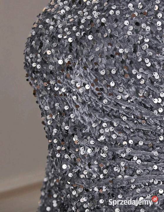 Piekna cekinowa sukienka jeden rekaw Szczecin