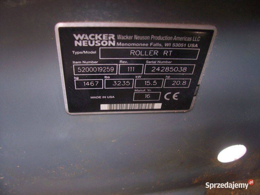 12 WACKER NEUSON RTSC3 2016R Żywiec sprzedam