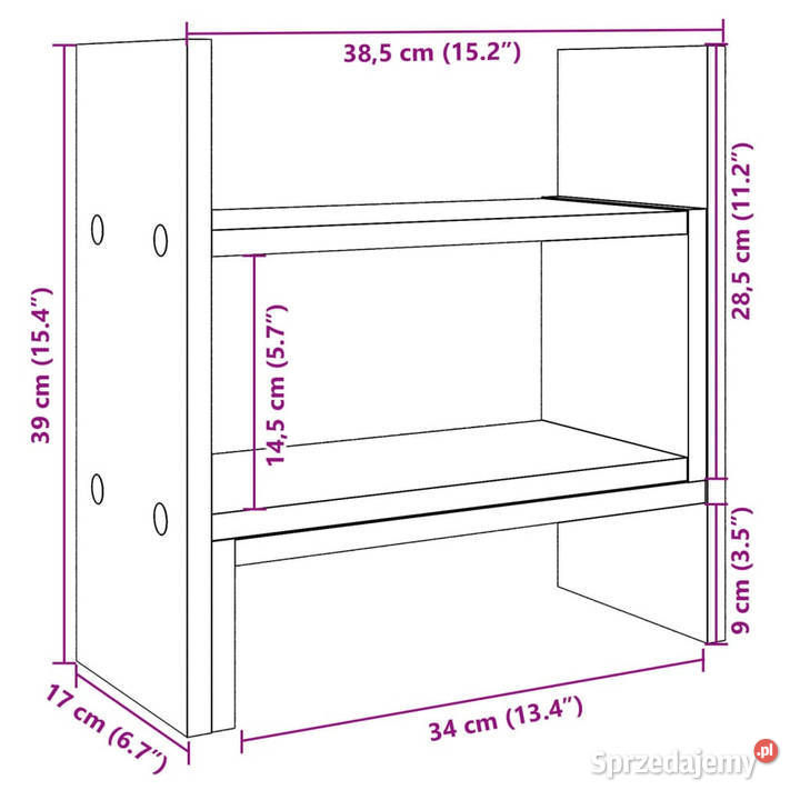 Organizer na biurko czarny 385x17x39 WM848060 Warszawa