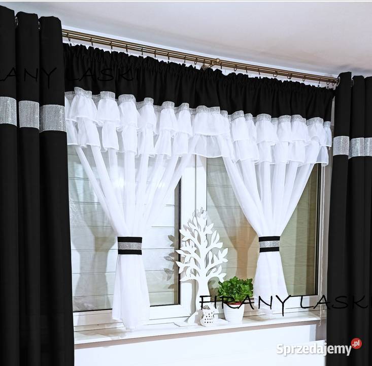 Firany 400x150 firana firanka falbanki szare Radom