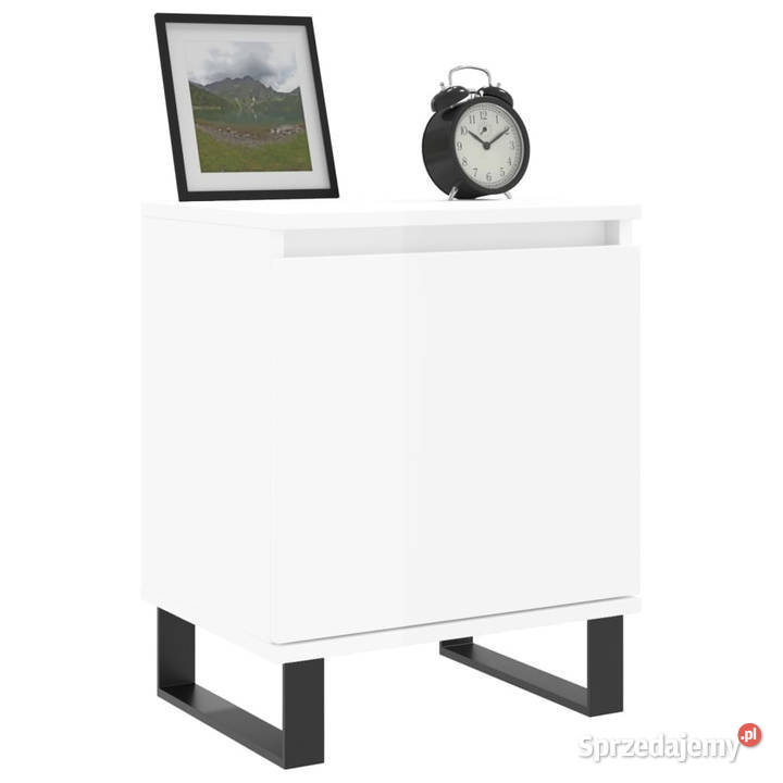 Szafki nocne 2 białe 40x30x50 materiał