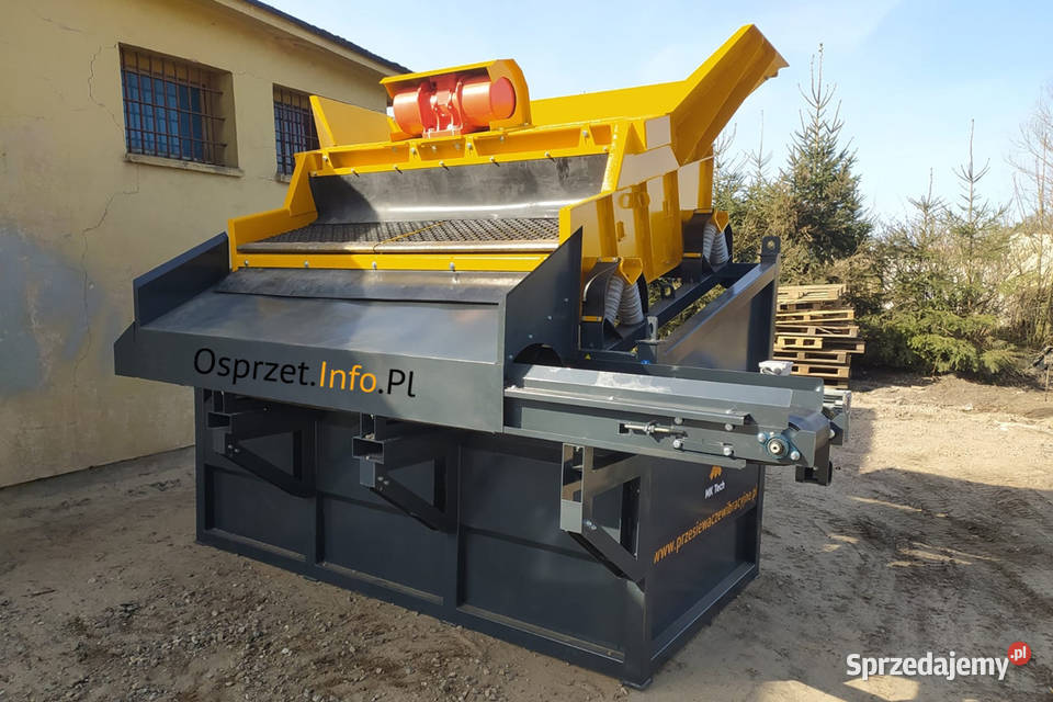 Przesiewacz wibracyjny 3 frakcje z przenośnikiem