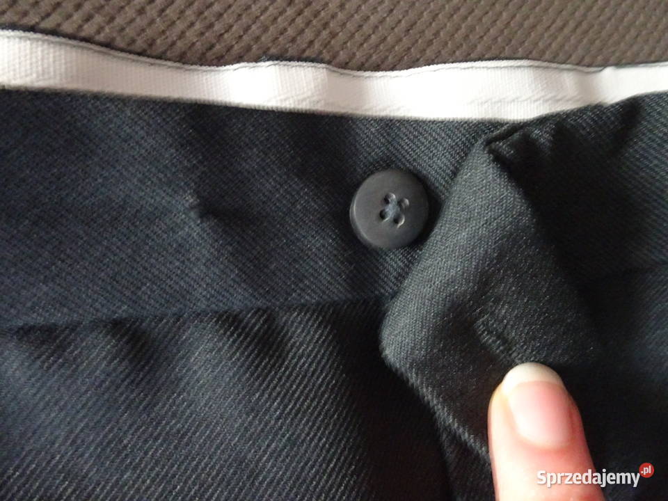 grafitowe spodnie garniturowe męskie rozmiar na