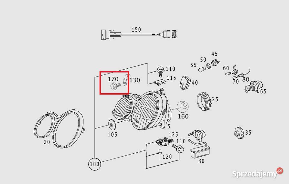 MERCEDES Eklasa W210 sruba przednia lampa Ruda Śląska