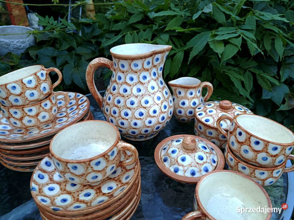rzadko spotykany ceramiczny serwis Bolesławiec lubuskie Klenica