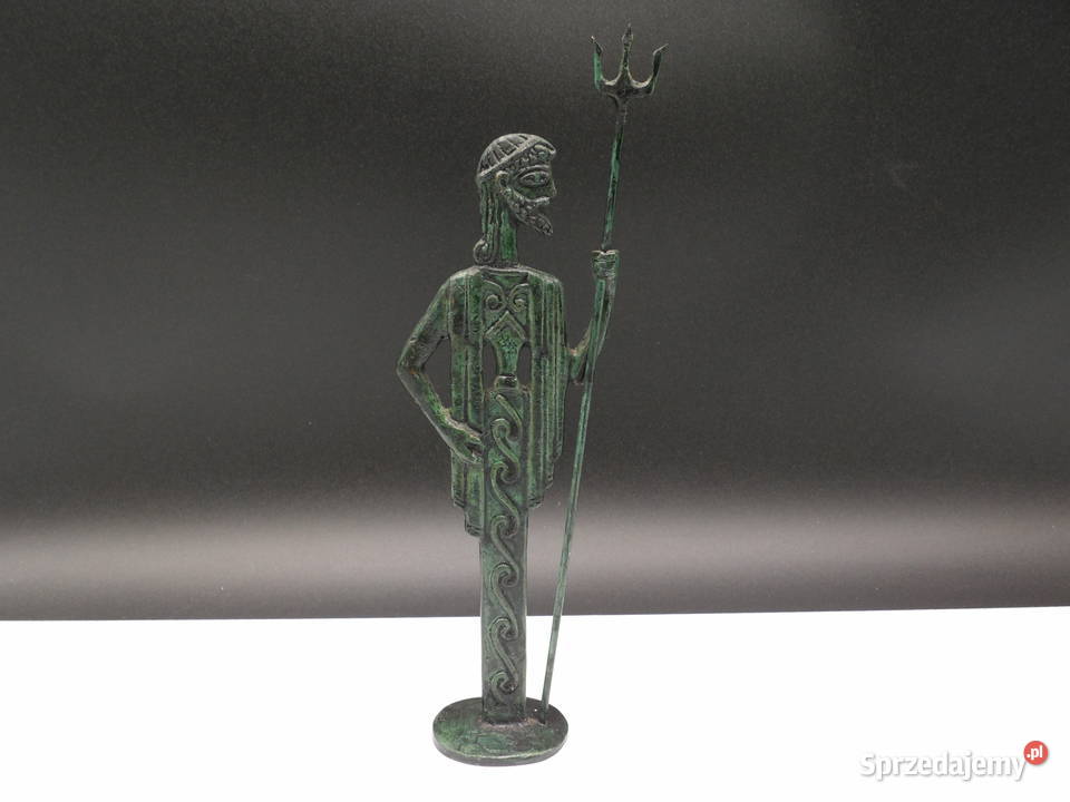 Statuetka POSEJDON Grecki Bóg z Brązu Sygnowana