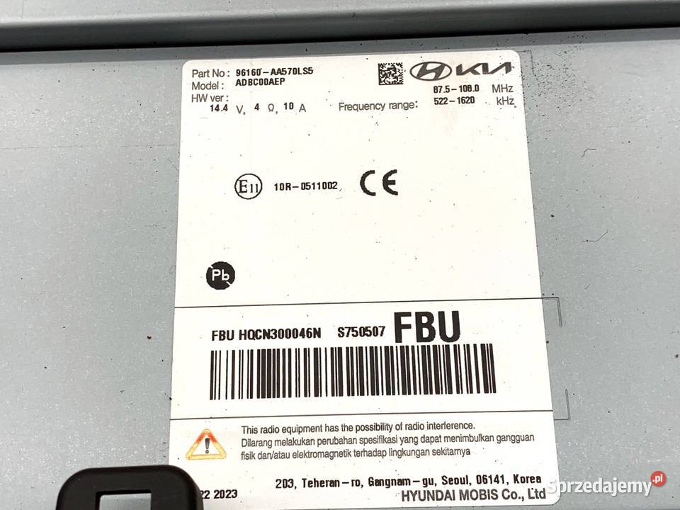 RADIO HYUNDAI ELANTRA VII 96160AA570 ODTWARZACZ Sprzęt audio fabryczny podkarpackie