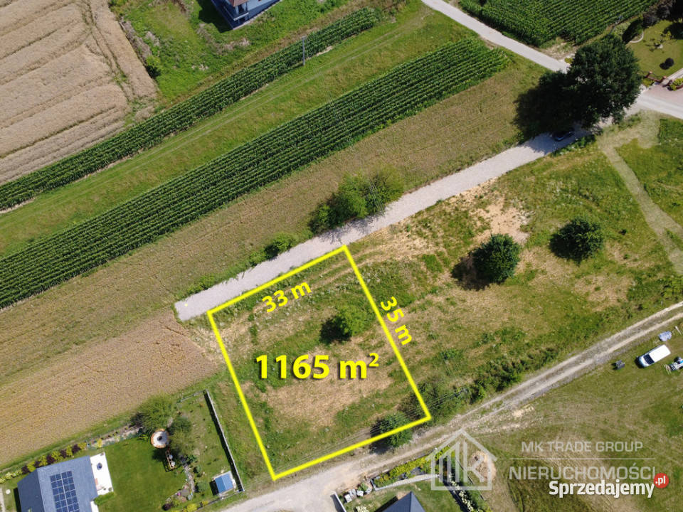 Działka budowlana MN 33x34 m media KłajSzarów Nieruchomości