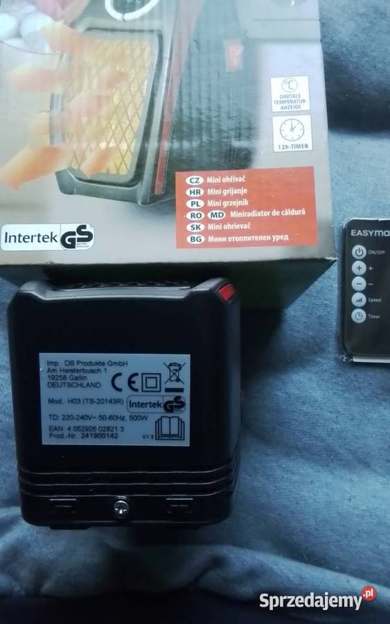 Mini grzejnik kontaktowy pilot dmuchaw 500W łódzkie Tuszyn sprzedam