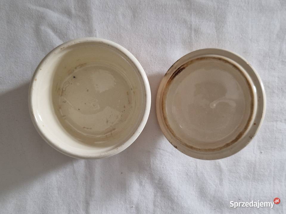 Fajansowa cukiernica bomboniera z pokrywką z Warszawa