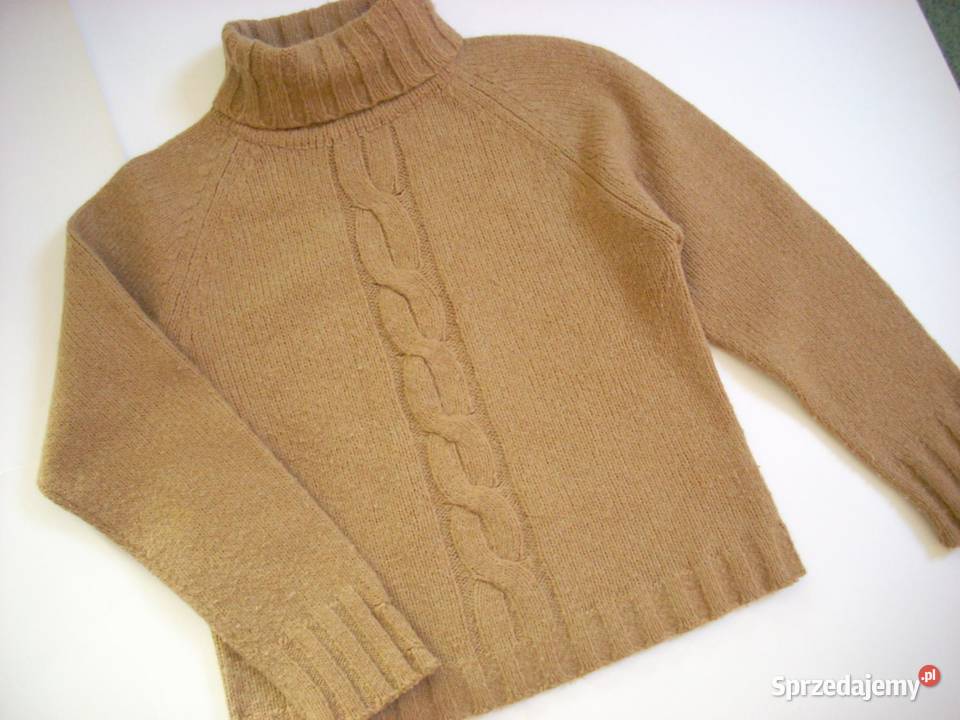 Karmelowy Ciepły sweter Golf 36 38 Nowy Sącz sprzedam