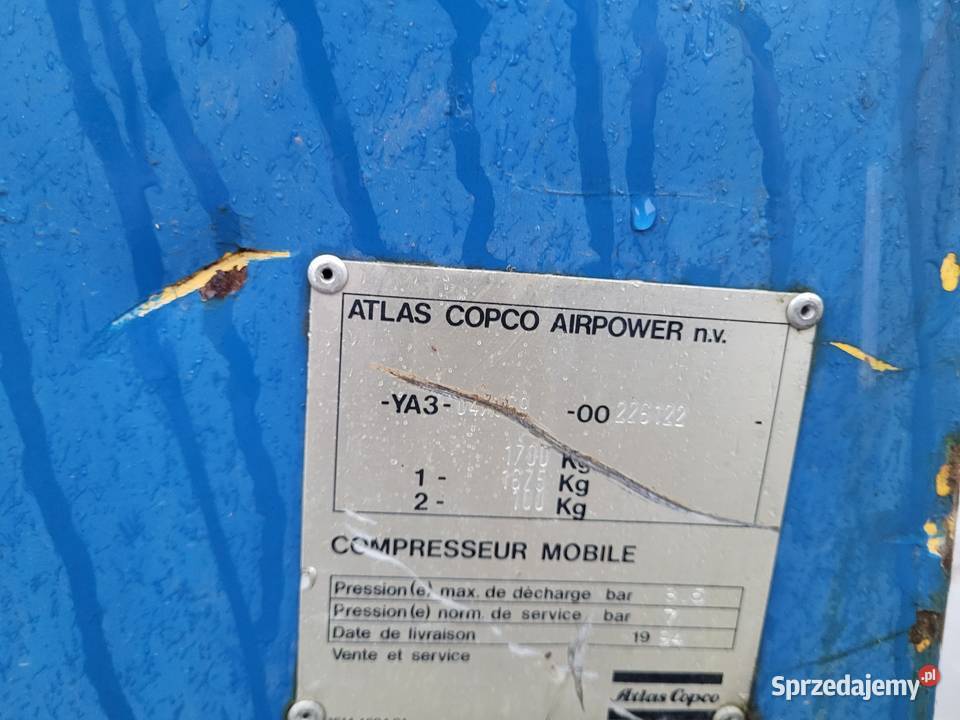 Sprężarka mobilna atlas copco mazowieckie Wyszków