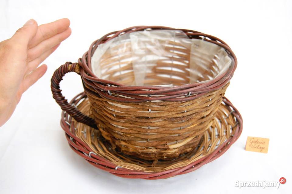 Filiżanka z wikliny osłonka wiklinowa pleciona Lublin