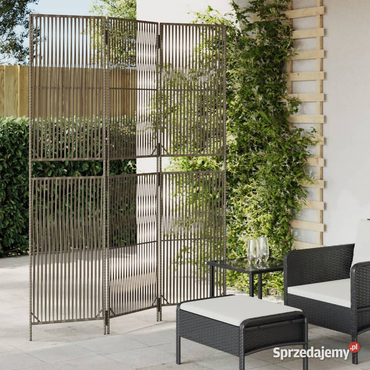 Parawan 3panelowy szary polirattan WM365390 Warszawa sprzedam