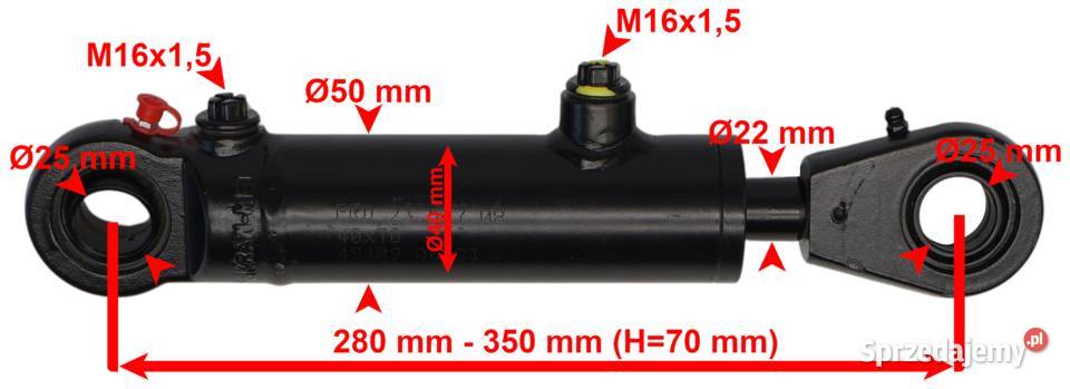 Polski Siłownik hydrauliczny cylinder TŁOK 40x22 Solec Kujawski