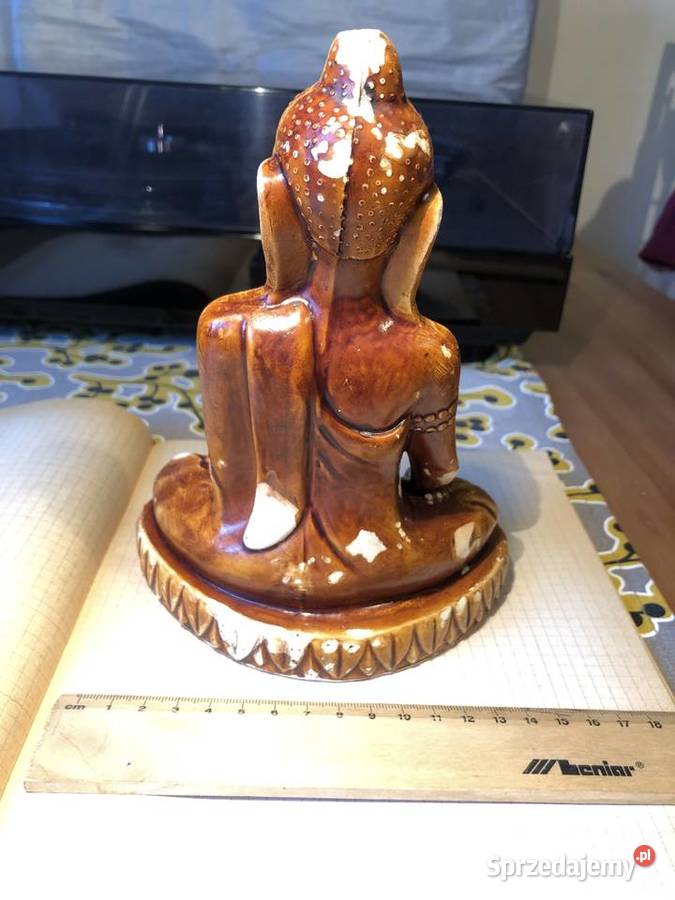 Figurka Budda masa gipsowa glazurowana Tychy