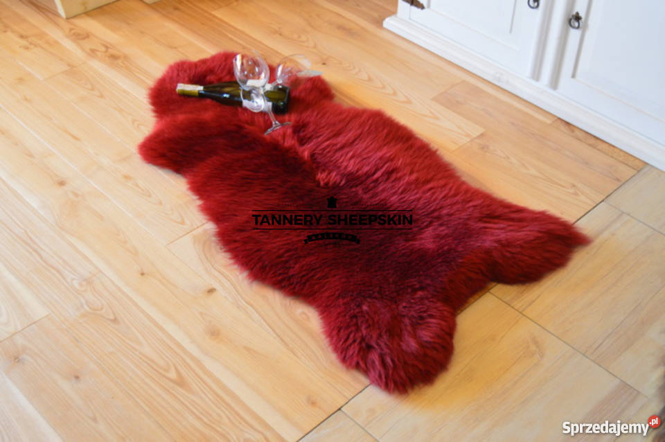 Skóry Naturalne Owcze Bordo Dekoracyjne