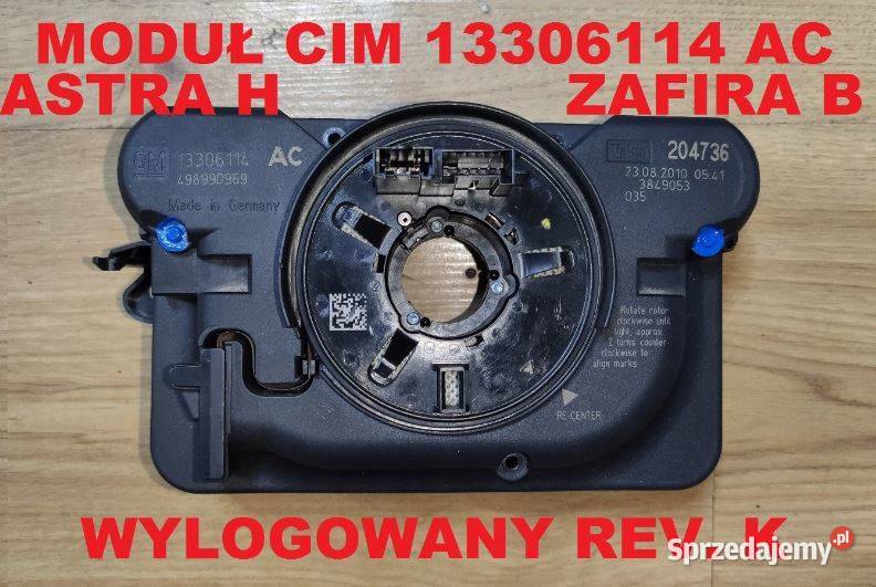 Moduł CIM Opel Astra H Zafira B WYLOGOWANY REV K śląskie Bytom