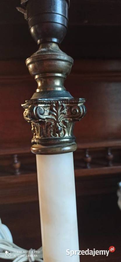 Retro Lampa z mosiądzu i onyksu Elektryczna Gdańsk sprzedam