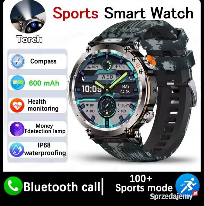 Smartwatch męski 17 cala HD Amoled małopolskie Chrzanów