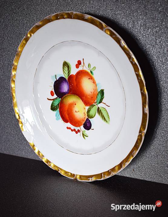 Talerz porcelanowy Carl Tielsch Sygnowany z lat kujawsko-pomorskie Chełmno