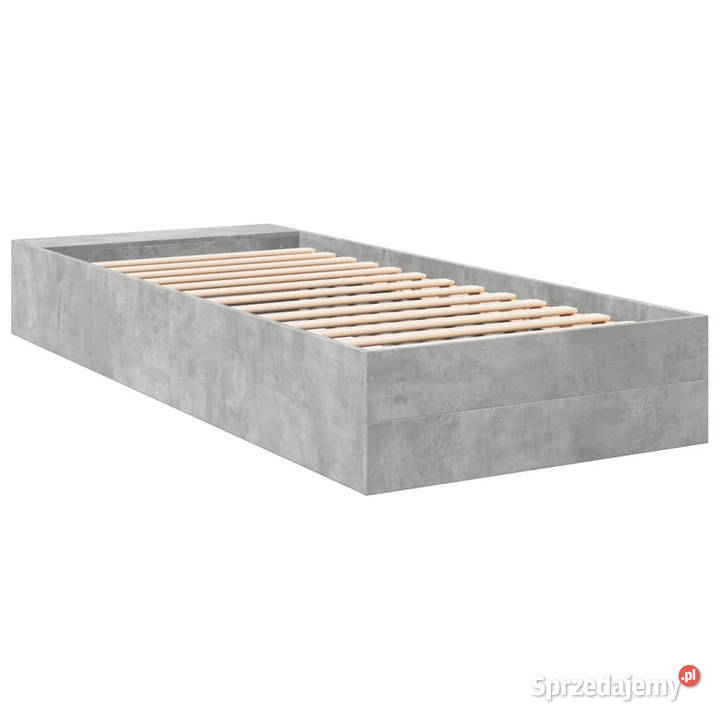 Rama łóżka szarość betonu materiał 225cm