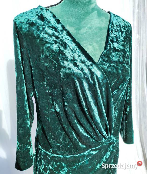 Nowa sukienka Mango 46 XXXL zielona welurowa Szczecin sprzedam