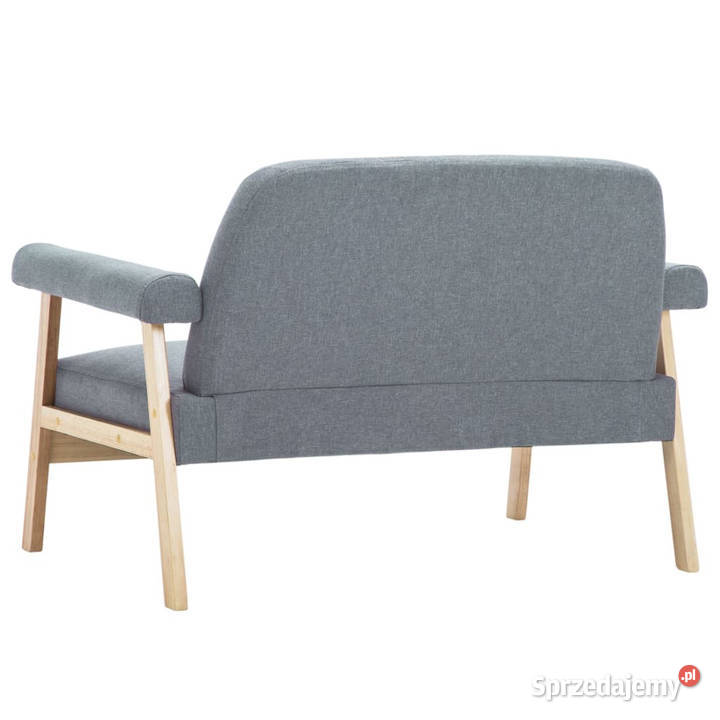 Sofa 2osobowa tapicerowana tkaniną jasnoszara Warszawa