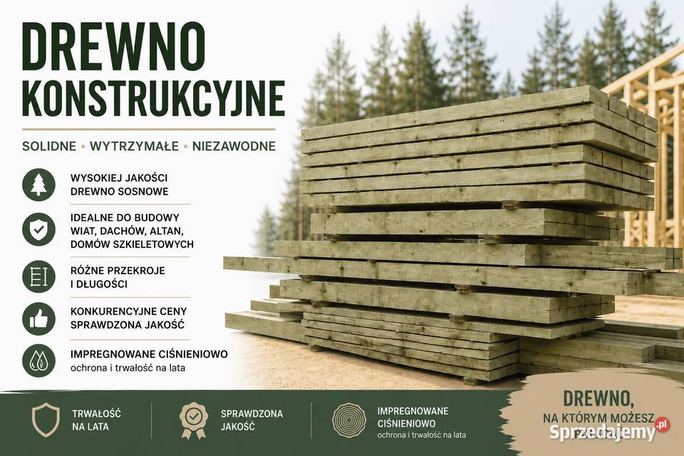 Drewno konstrukcyjne szorstkie więźba dachowa