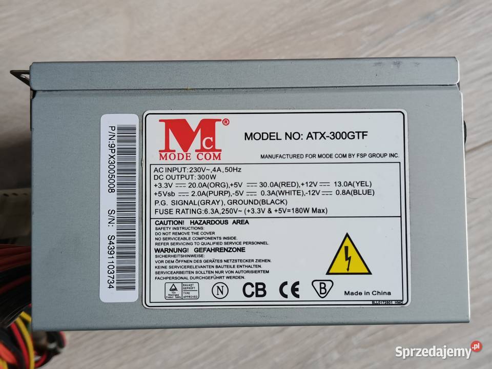 Zasilacz Modecom 300W ATX300GTF Kalisz