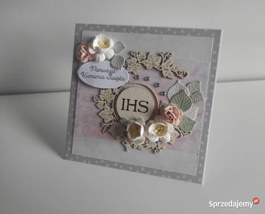 Kartka w pudełku ręcznie robiona na Komunię łódzkie Łódź sprzedam