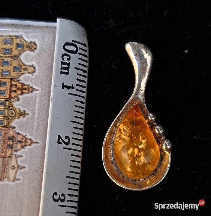 Śliczna zawieszka srebro bursztyn Amber Jantar Gdańsk