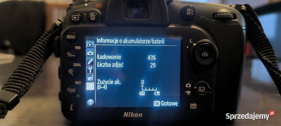 Aparat Nikon d7100 przebieg 3655 tysięcy zdjęć Września