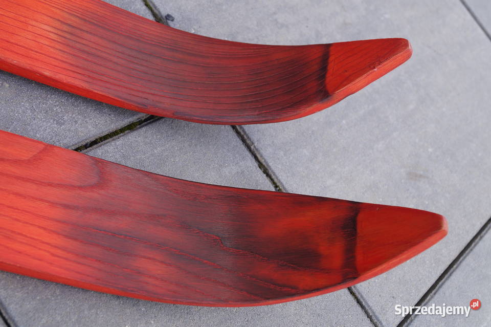 Stare narty jesionowe 195 kijki Pruchnik