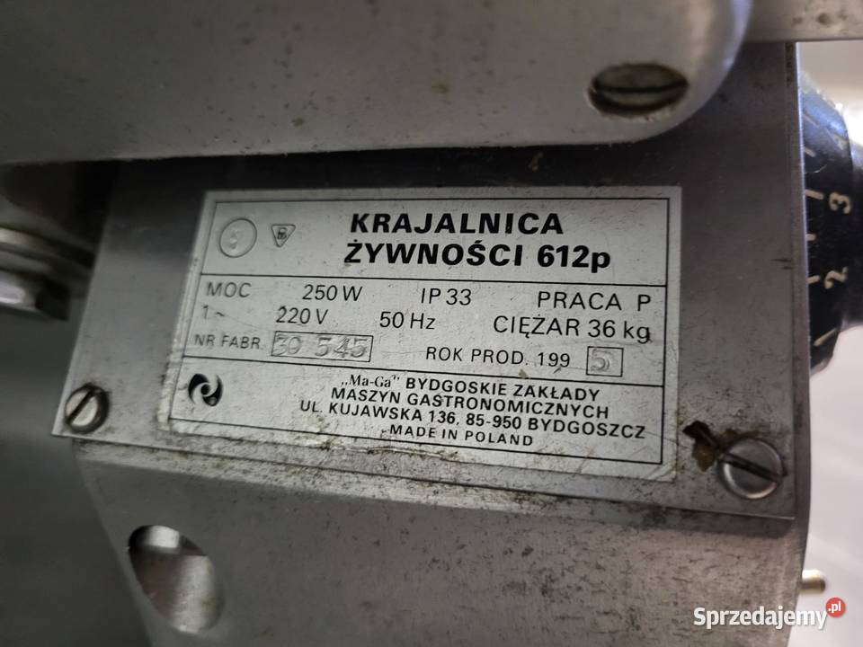 Krajalnica grawitacyjna do wędlin MAGA 612p