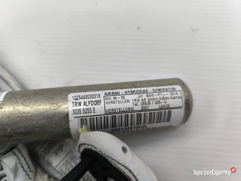 KURTYNA AIR BAG PRAWA BMW 1 E87 E81 LIFT