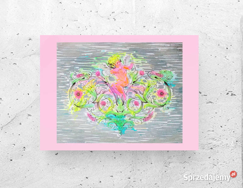 amorek obrazek A4 plakat z amorkiem aniołek Toruń