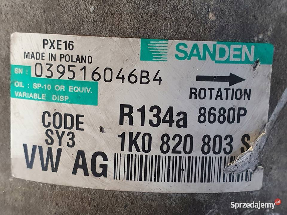 SPRĘŻARKA KLIMATYZACJI VW Touran 19 TDI Rudka