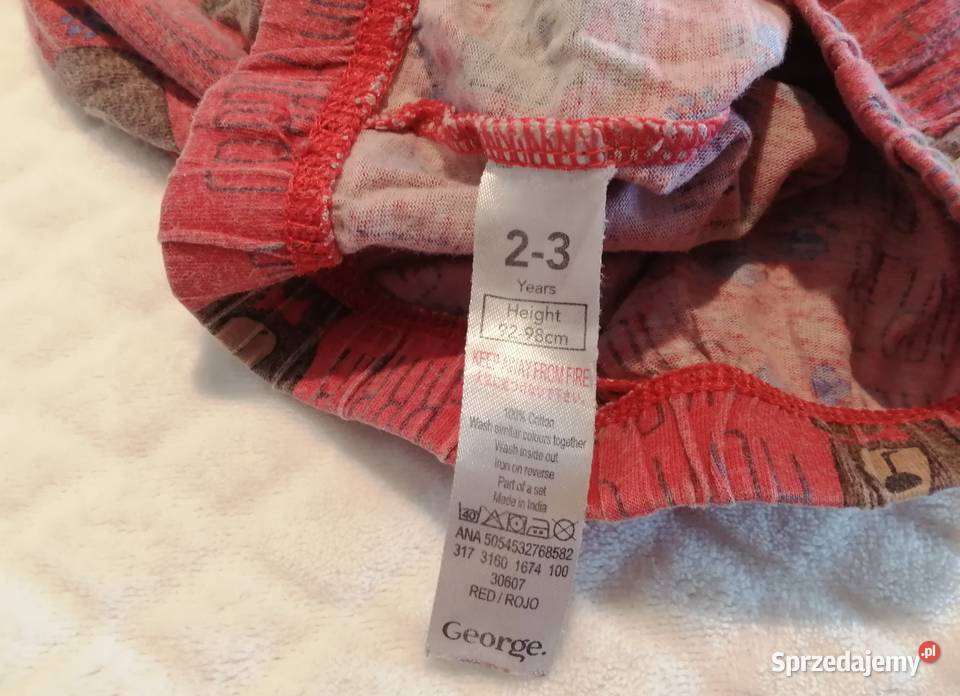 Spodnie do spania piżama misie czerwona 9298 Czeladź sprzedam