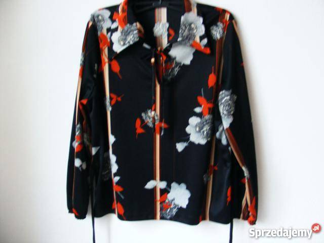 Bluzeczka czarna z kolorowymi dodatkami R 42 44 Rozmiar 42(XL)