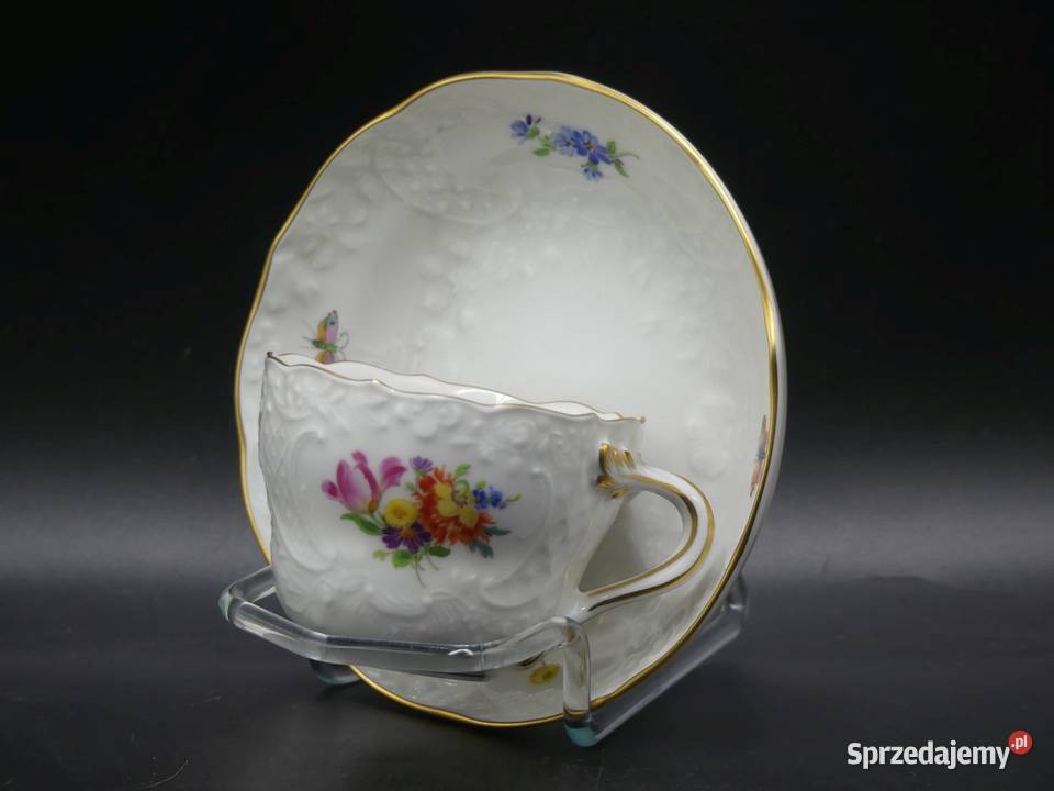 Kwiecista filiżanka do mokki espresso Miśnia Poznań