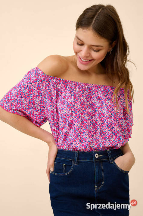 NOWA wiskozowa bluzka dekolt Carmen hiszpanka Bluzki i koszule mazowieckie Warszawa