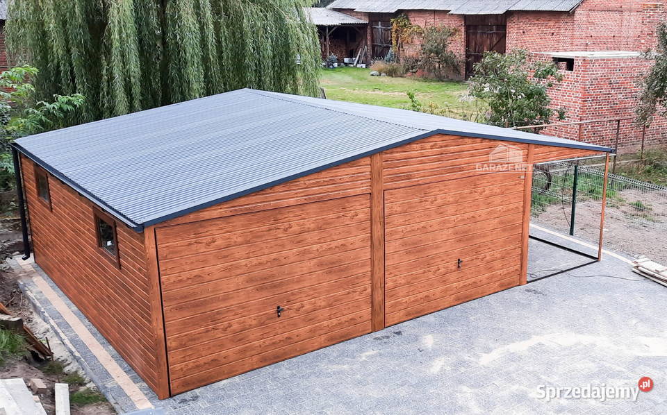 GARAŻ BLASZANY 6m x 6m 2m WIATA DWUSPAD 2x BRAMA Łapanów
