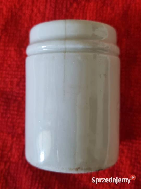 Stare naczynie apteczne – porcelanowy pojemnik cylindryczny