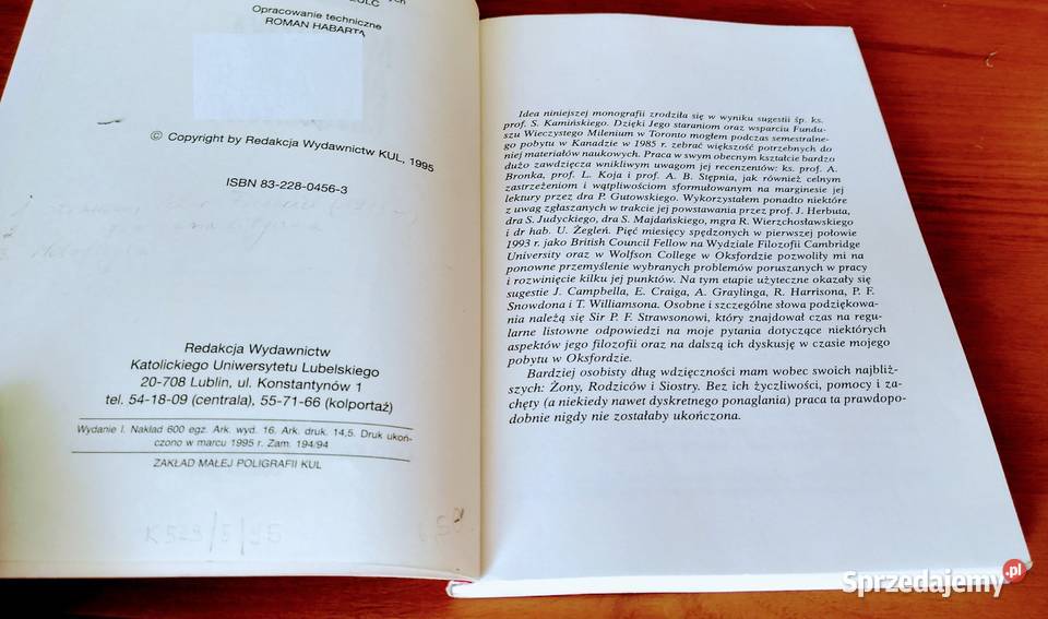 Metafizyka analityczna P F Strawsona Tadeusz religia i etyka Gdańsk