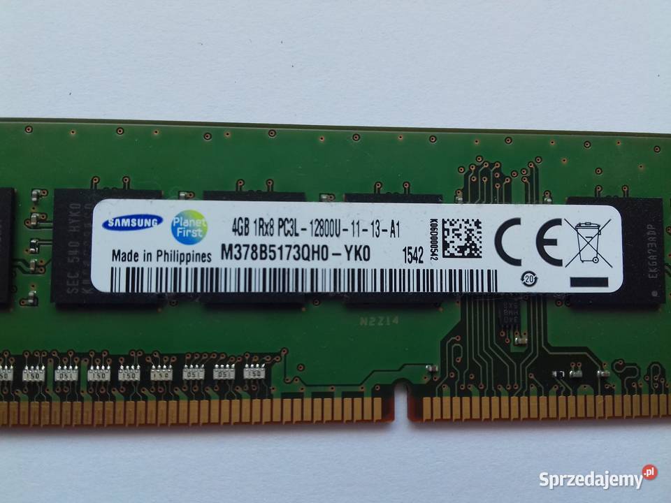 Samsung DDR3 4GB 1600MHz PC3L 12800U DIMM Bydgoszcz