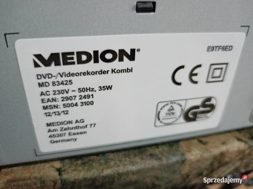 Nagrywarka DVD VHS Combo MEDION MD 83425 Drawski Młyn