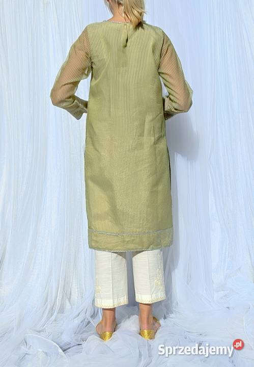 Długa zielona tunika M 38 orient Bollywood Rozmiar 38(M) Szczecin