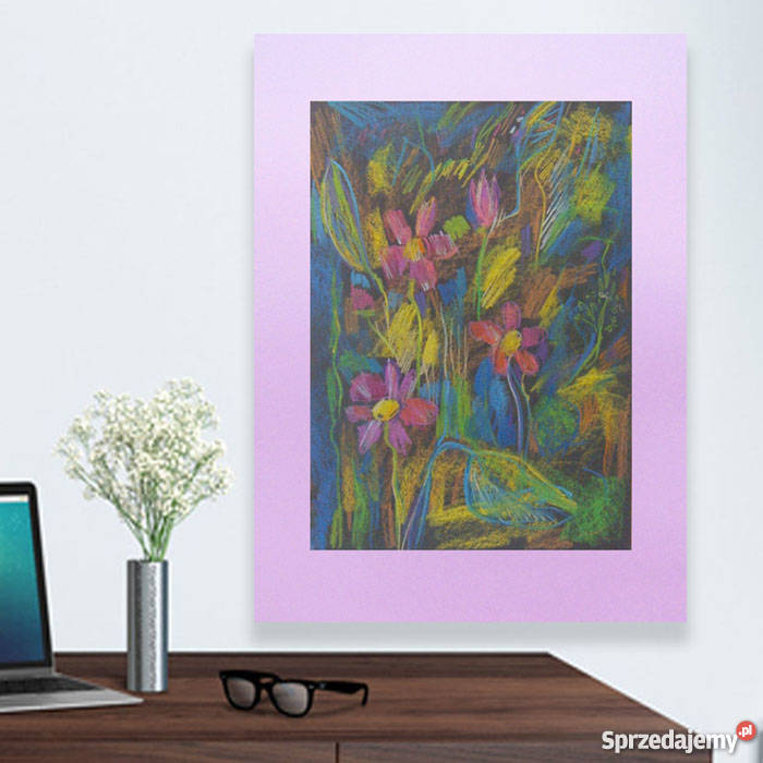 ładny rysunek do salonuobraz z łąkąłąka pastele śląskie Katowice