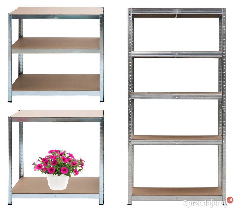 Regał magazynowy metalowy 2w1 5 półek 180x90x40 Poznań